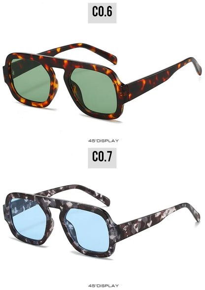 Retro Square Sunglasses Women Fashion Brand Design Gradient Shades UV400 Men Punk Sun Glasses