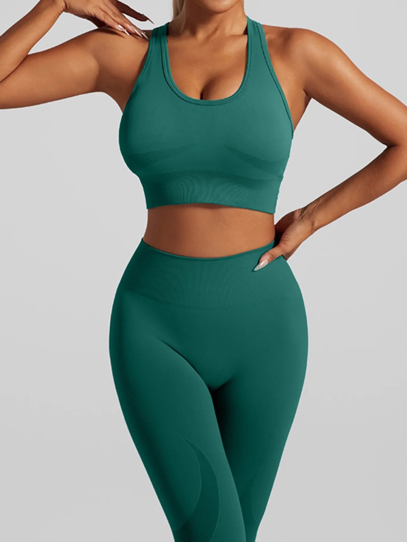 Women's Workout Set 2 Piece, High Impact Sports Bra and High Waist Leggings, Quick Dry Fitness Yoga Suit