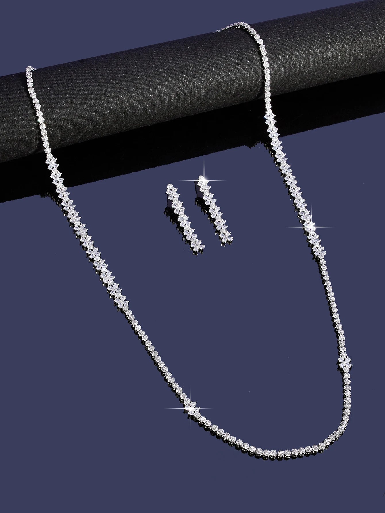 Sweater Long Necklace Earring Jewelry Sets For Women Wedding Party Zircon CZ African Dubai Bridal Jewelry 2024