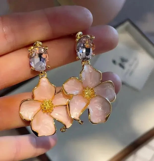 French Style Exaggerated Big Eyes Long Earrings Fashion Pearl Water Droplets Earring