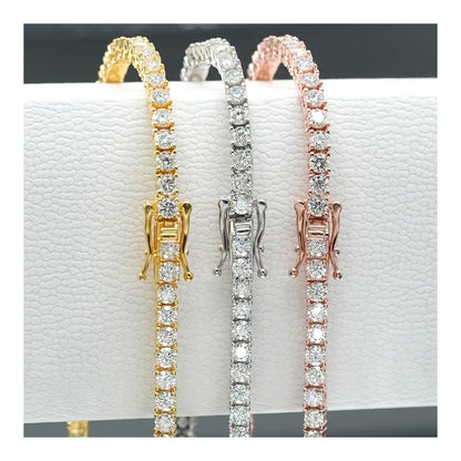 3mm 4mm 5mm Moissanite Tennis Bracelet for Women Men 925 Silver Plated 18k Gold Pass Diamond Tester Link Bracelets Bangle