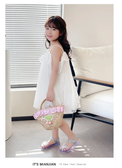 2025 New Summer Children's Sandals Little Princess Shoes Girls Sandals Baby Jelly Shoes Girls Beach Shoes