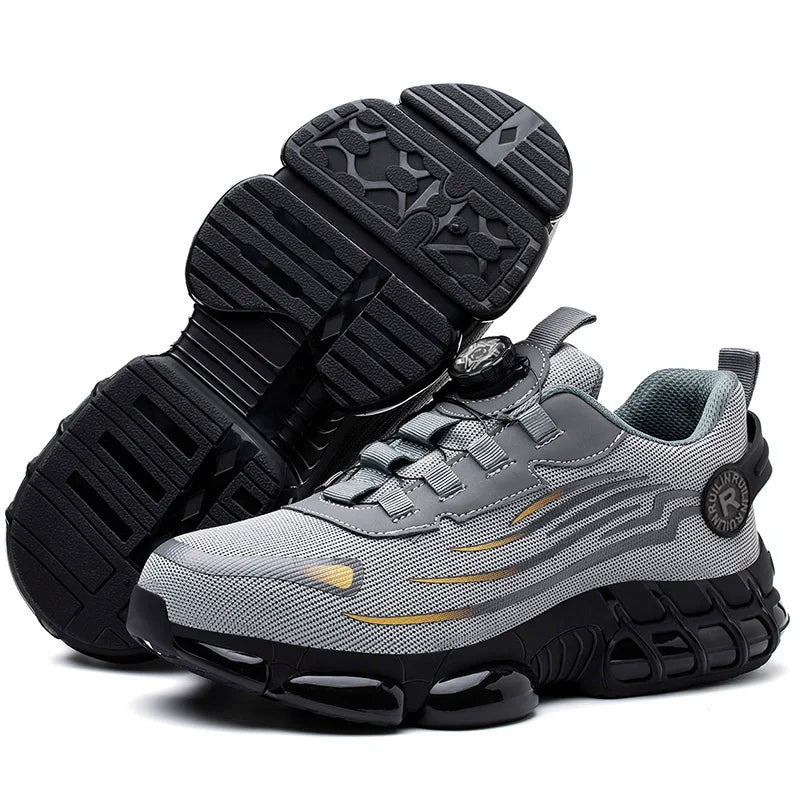 Men's Safety Shoes Protection And Elastic Safety Boots Fashionable Casual Shoes Breathable Odor Protection Men's Work Shoes