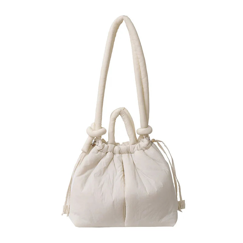 Fashion Casual Large Capacity Puffer Tote Bag Designer Padded Nylon Women Shoulder Bags Handbags Knotted Strap Crossbody Bags