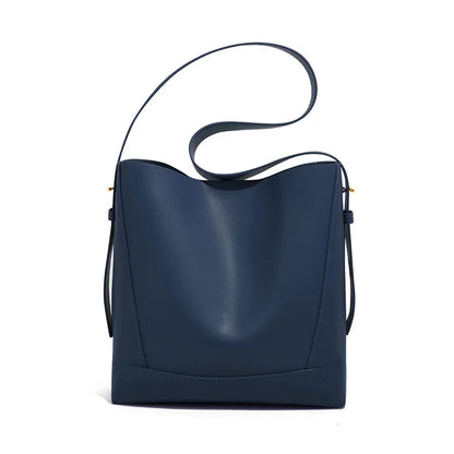 Lady Women Hobo Bucket Bag Split Leather Fashion Shoulder Bags Large Capacity Handbag Wide Adjustable Strap Female Bags