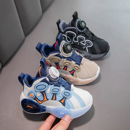 Children Fashion Sneaker Boys Casual Shoes Leather Flat Student Walking Shoes Outdoor Girl Basketball Sports Footwear Zapatillas
