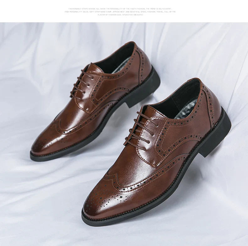 High Quality Height Increase Oxford Dress Shoes Men Genuine Cow Leather Suit Shoes Lift Brogues Wedding Formal Elevator Shoes