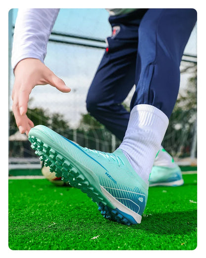 New Men Football Boots Ultralight Soccer Shoes Cleats Long Spikes Match Breathable Indoor Sneakers Training Drop Shipping