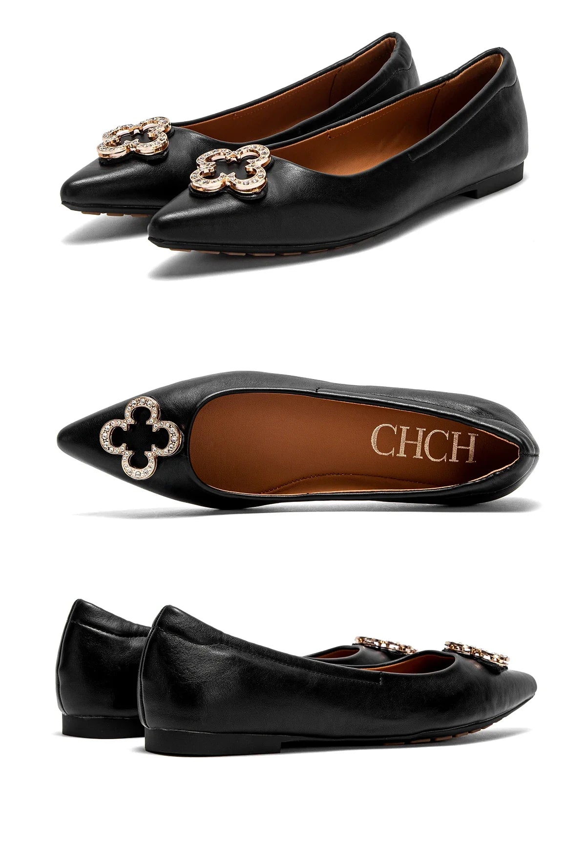 Women's Flat Shoes Summer New Pointed Black Business Women's Shoes Commuter CHCH 2025