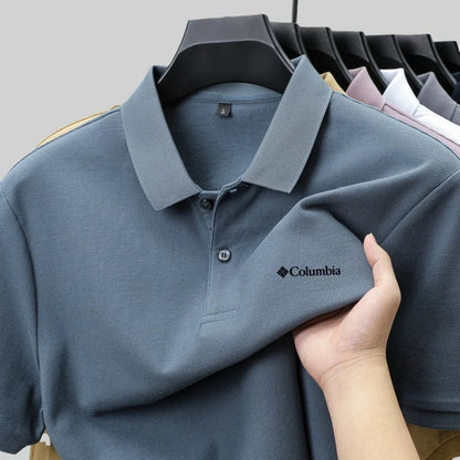 100% pure cotton summer new men's short sleeved polo shirt comfortable and breathablehigh-end brand designer embroidered T-shirt