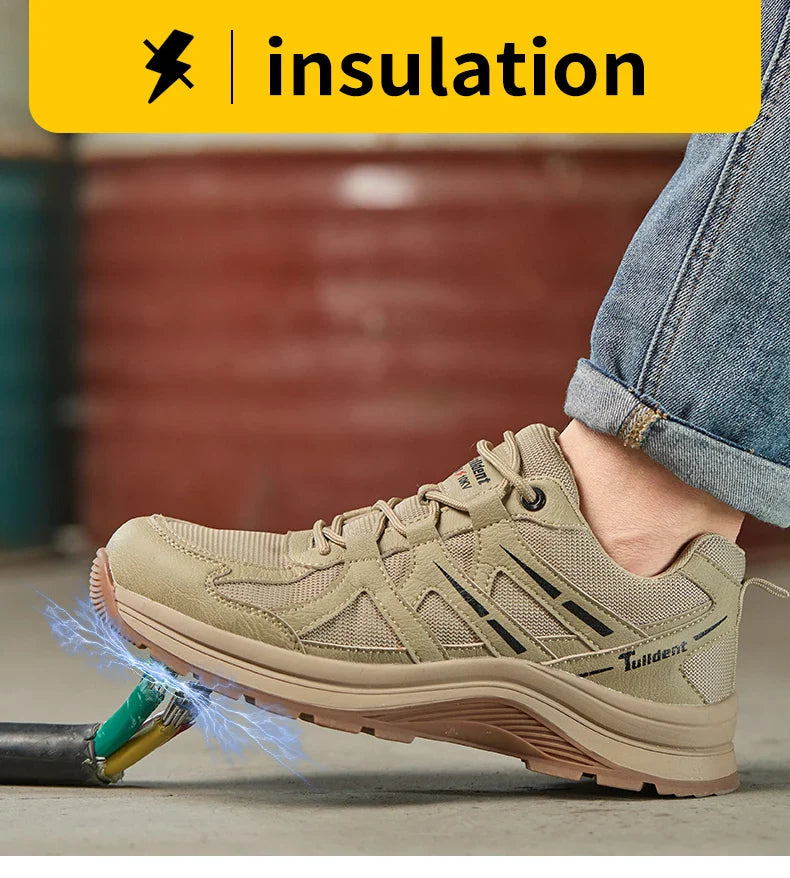 New safety shoes, anti-smashing and anti-puncture work shoes, insulated shoes, men's protective boots
