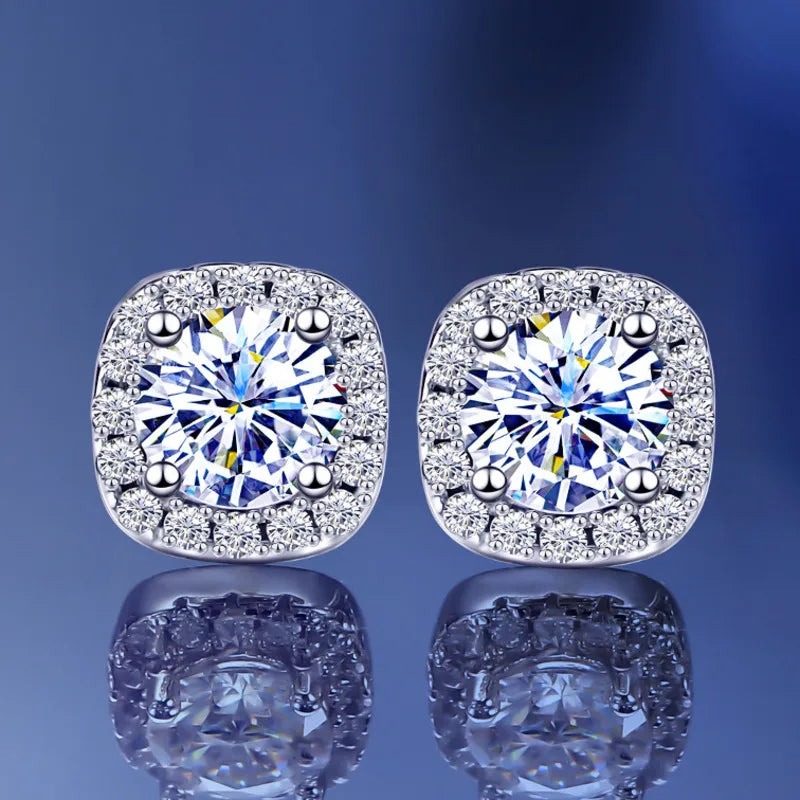 S925 Sterling Silver jewelry for women 1 carat moissanite diamond 3 pieces set necklace ring earrings wedding party