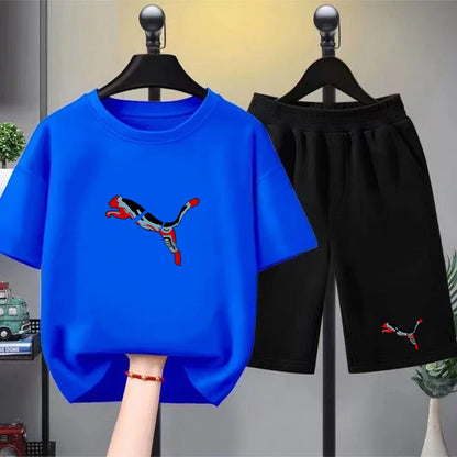 Summer white children's short sleeve 3-12 Years Kids cougar print T-shirt clothes boy girls pink shirt tees ventilate cool tops