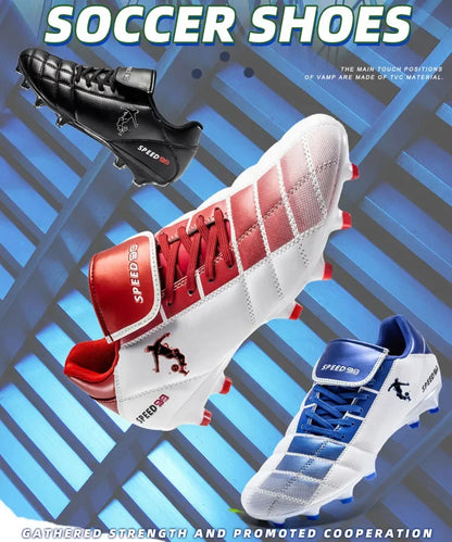 Men Football Boots FG/TF Soccer Shoes Breathable Professional Turf Outdoor Non-slip Long Spikes Adult Training Futsal Sneakers
