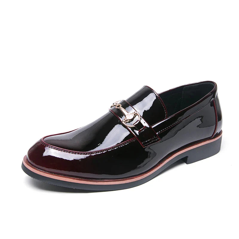 Business Casual Men Dress Shoes Luxury Glitter Designer Formal Shoes For Man Patent Leather Shoes Pointed Toe Men's Social Shoes