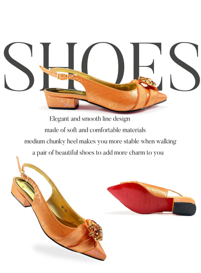Queena Yan Elegant Pink Rhinestone Low-Heel Shoes & Handbag Set – Luxury Wedding & Party Accessories