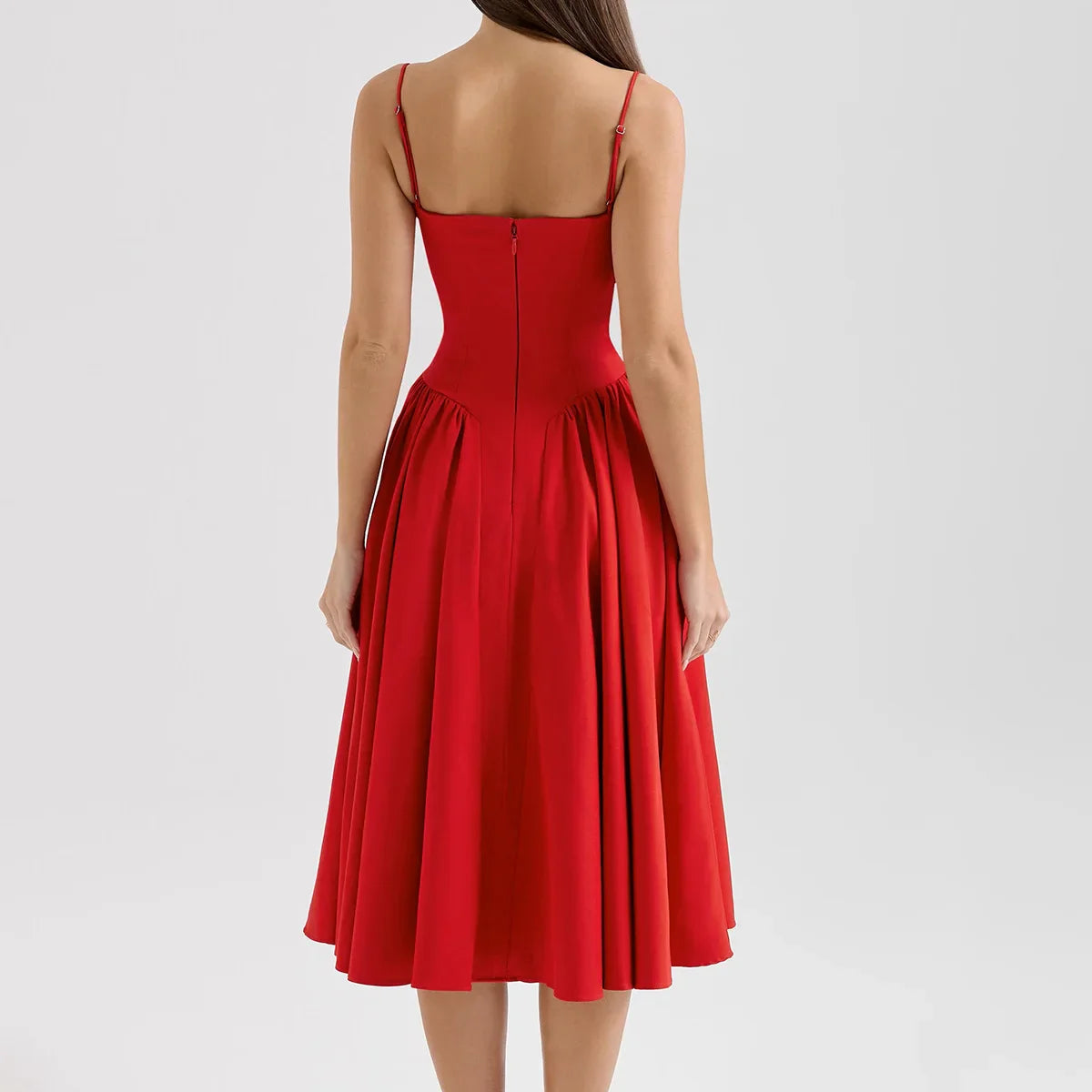 Summer Party Dresses 2025 New Arrivals Fit and Flare Elegant Midi Dress Red Night Date Dress
