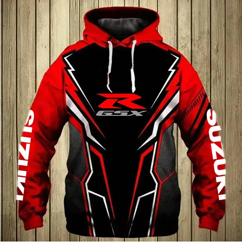 Moletom masculino, moda urbana, casual, esportivo, com estampa 3D, moda outdoor, roupas de corrida de rua de motocicleta Suzuki Enduro
