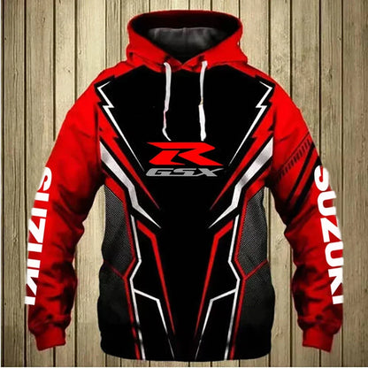 Moletom masculino, moda urbana, casual, esportivo, com estampa 3D, moda outdoor, roupas de corrida de rua de motocicleta Suzuki Enduro