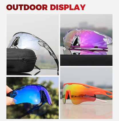 Photochromic Cycling Sunglasses for Men Women Sports UV400 Protection Bicycle Eyewear MTB Mountain Road Bike Eyeglass