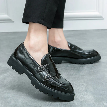 Classic Men's Dress Shoes Slip On Leather Loafers Men Platform Social Shoes For Men Fashion Casual Business Formal Shoes Male