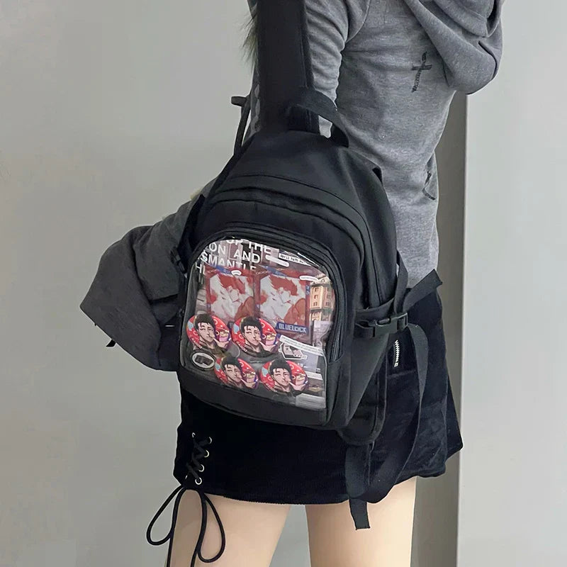 Cute Mini Backpack Women Kawaii Ita Bag Sweet Girl Transparent Rucksack DIY Personality Display Knapsack Lolita Shoulder Bag