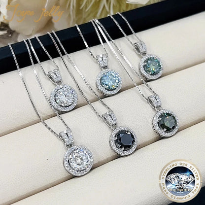 2ct total Moissanite Jewelry Set Sterling Silver 925 Necklace Earrings Fine Jewerly Wedding Set Pass Dismond Tester