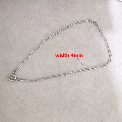 Spring Sailor Clasp Necklace Women Men Choker Stainless Steel Geometric Paperclip Link Chain Rolo PVD Gold Color Wholesale
