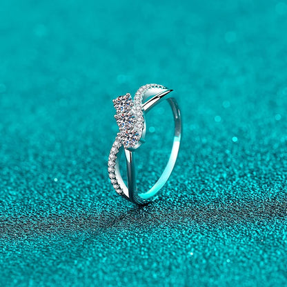 Full Moissanite Ring for Women 925 Sterling Silver with White Gold Plated Wedding Engagement Women's Ring Jewelry Wholesale