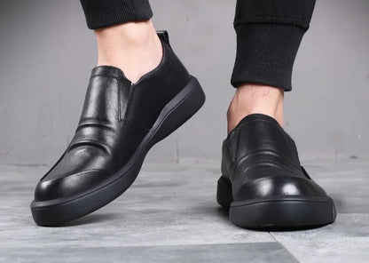 Social Shoe Male Spring Autumn Men's Formal Shoes Casual Business Cowhide 2025 Trend Black Official Cheap Clearance Footwear New