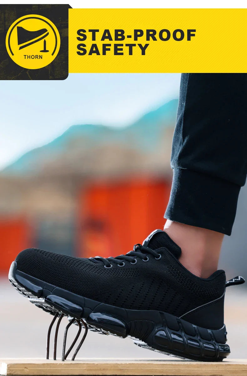 Steel Toe Safety Shoes Anti-smash Puncture-Proof Safety Work Shoes Breathable Wear-Resistant Construction Industrial Footwear