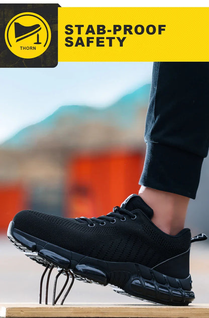 Steel Toe Safety Shoes Anti-smash Puncture-Proof Safety Work Shoes Breathable Wear-Resistant Construction Industrial Footwear