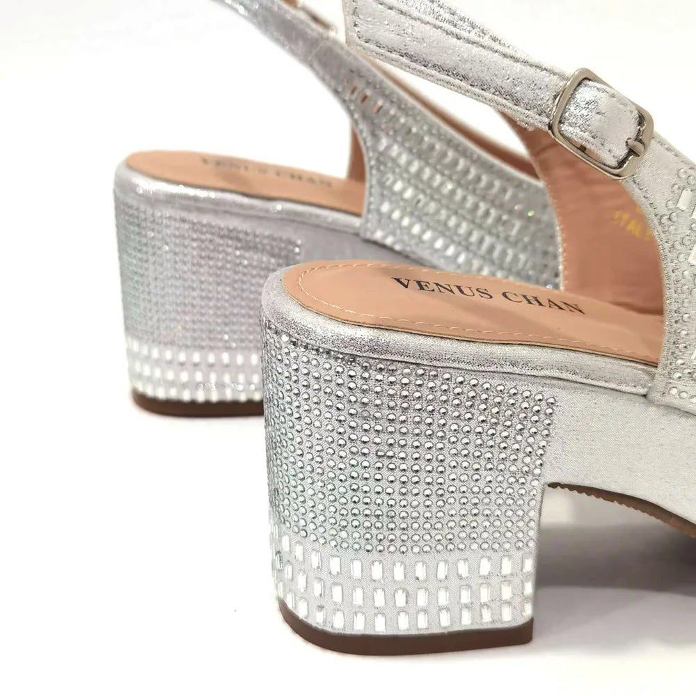 Wedding Shoes for Women Bride Platform Heels Italian Full Drill Design Elegant Shoes and Bags Matching Set