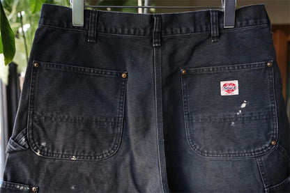 Black Nice Washed Damaged Saint DOUBLE KNEE Zipper Denim Shorts Men Women Oversized Shorts