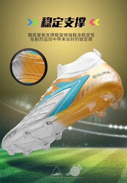 Double star youth football shoes, TF nail grip anti slip, unisex match training specific football shoes