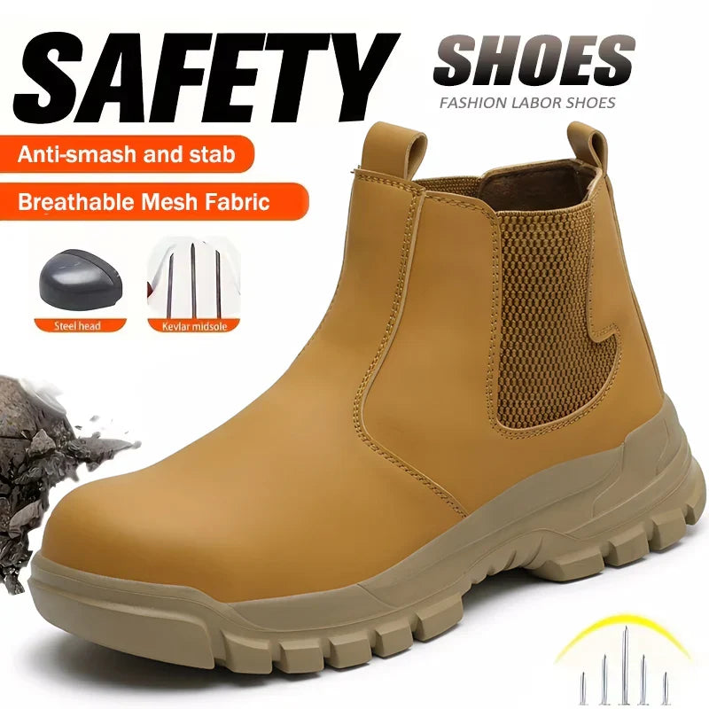 high-top Safety Shoes Men Steel Toe Protective Shoes With Anti Smash Anti Piercing Work Shoes Indestructible safety boots