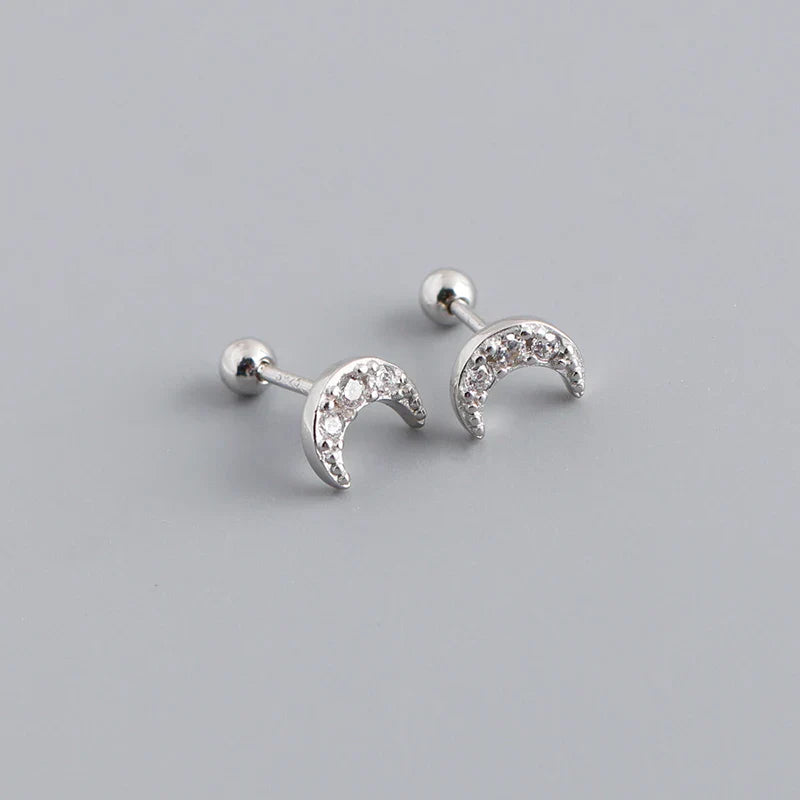 925 Sterling Silver Fashion Korean Petal Screw Bead Stud Earrings for Women Charm Ear Bone Piercing Jewelry Accessories
