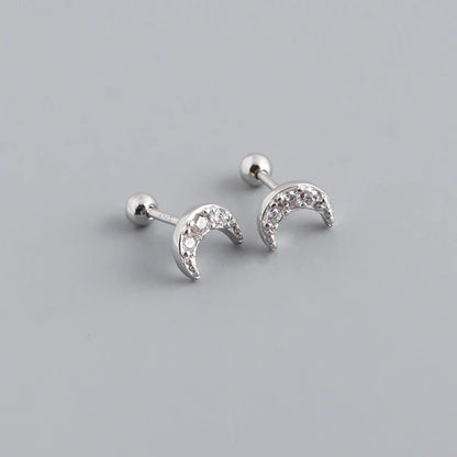 925 Sterling Silver Fashion Korean Petal Screw Bead Stud Earrings for Women Charm Ear Bone Piercing Jewelry Accessories
