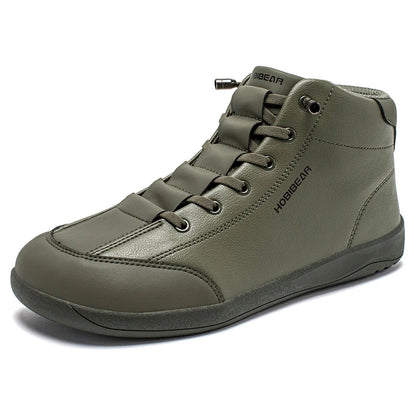 Mid-Top Barefoot Shoes Unisex Wide Toe Minimalist Ankle Boots Artificial Leather Outdoor Non-Slip Sneaker