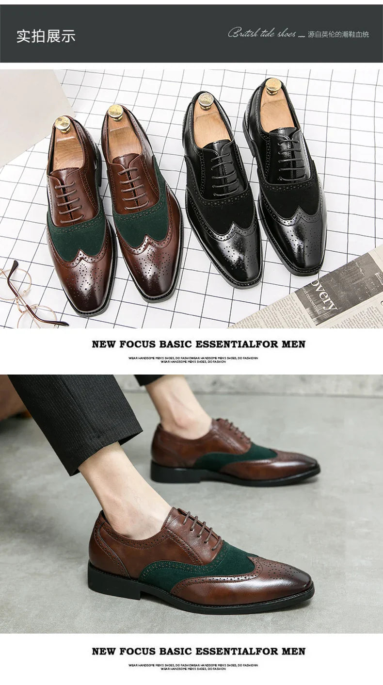 Trend Formal Brogues Social Office Shoes For Men Classic Casual Business Shoes Men High Quality Wedding Dress Shoes For Men