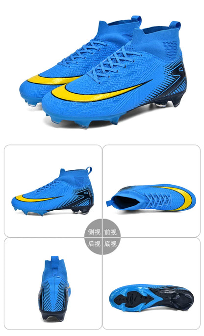 Men Football Boots Professional Soccer Cleats Non Slip Resistant Training Shoes Outdoor Match Sneakers Adult Teenagers Athlete
