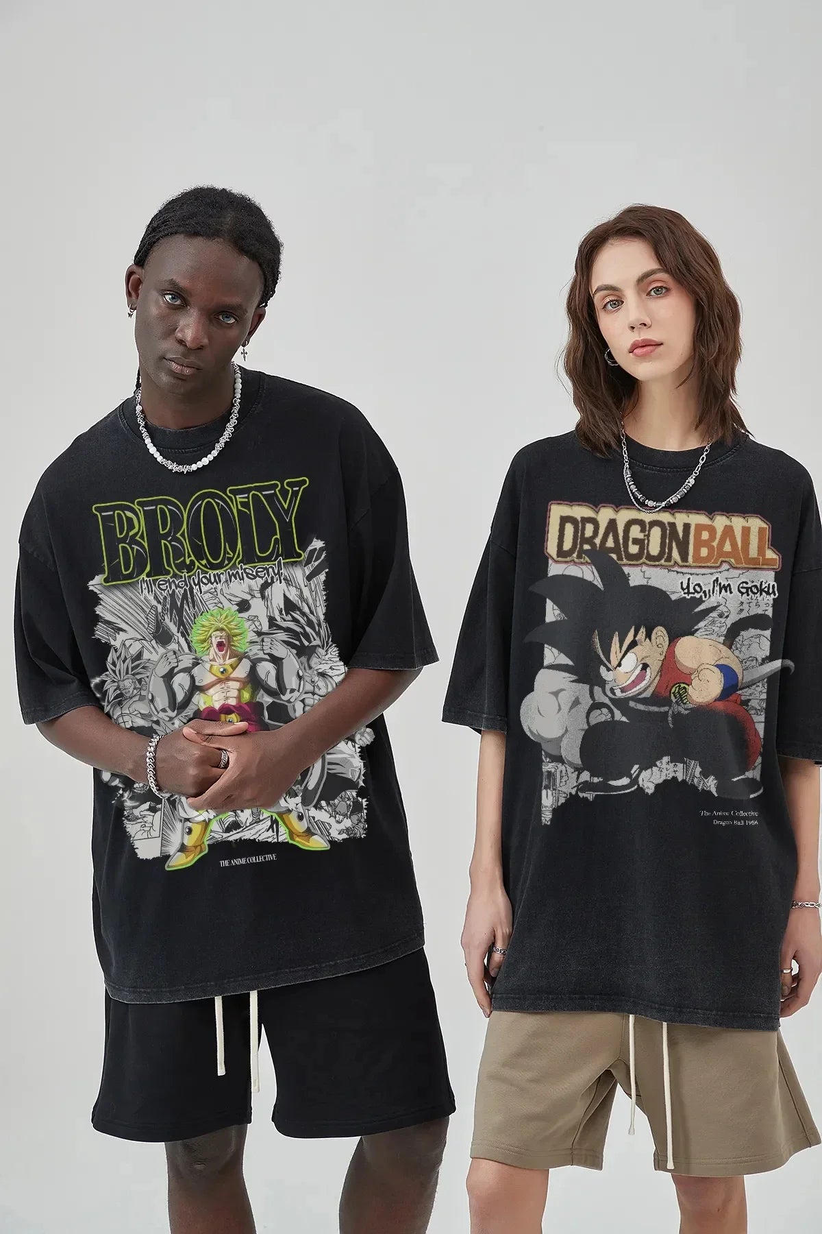 Retro Washed T-shirt Wukong Demon Man Buou Pure Cotton Cartoon Men's and Women's Animation Short-sleeved Clothing