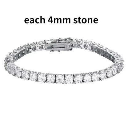 2-6.5mm Real Moissanite Tennis Bracelet for Women Christmas Gift Platinum Plated 100% 925 Sterling Silver Wedding Jewelry