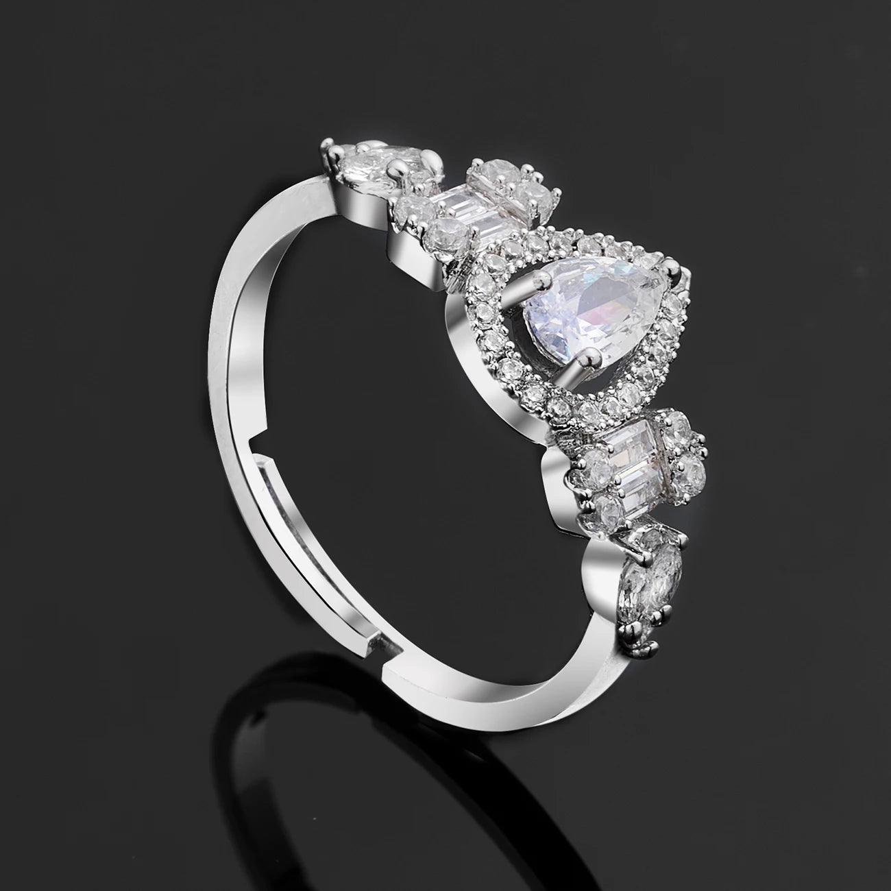 2023 New 4-piece Ring Cubic Zirconia Bridal Wedding Jewelry Set, Dubai Nigeria Crystal Wedding Jewelry Set
