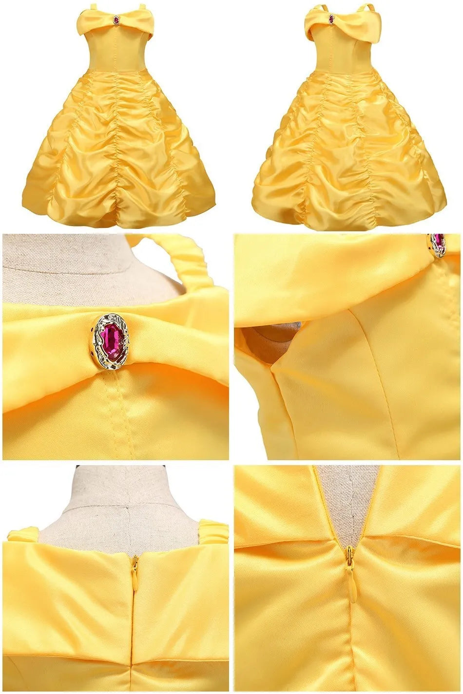Fantasia Infantil Belle Menina Halloween Princesa Vestido Cosplay Festa Crianças Rapunzel Cinderela Anna Elsa Encanto Roupa de Aniversário