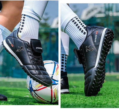 Men Football Boots FG/TF Soccer Shoes Breathable Professional Turf Outdoor Non-slip Long Spikes Adult Training Futsal Sneakers