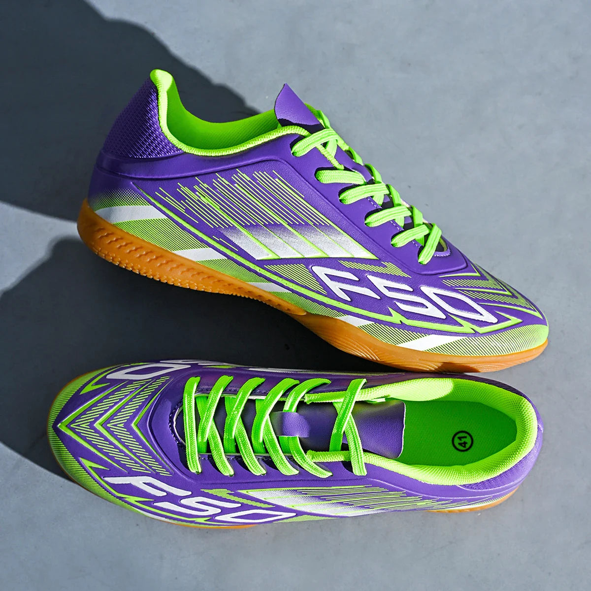 Men's special five-a-side IC indoor flat bottom football shoes suitable for indoor football fields, comfortable and breathable