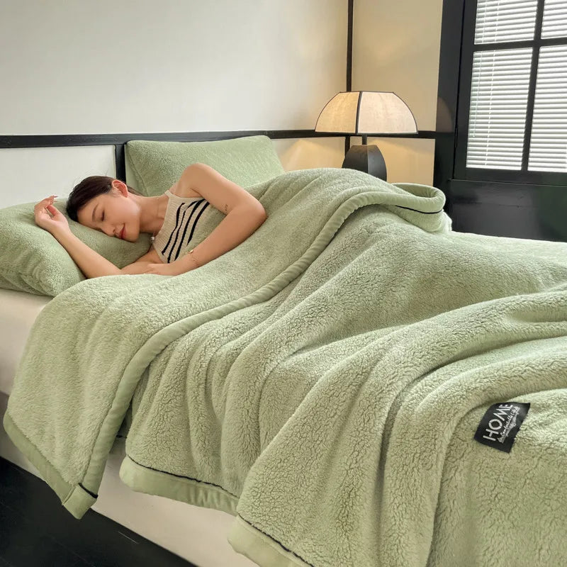 Shumian velvet thickened warm blanket coral velvet blanket, milk velvet long velvet light luxury blanket blanket