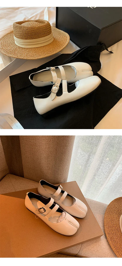 Fashion Women's Shoes New High Quality Leather Split Toe Mary Jane Shoes Comfortable Low Heel Women Shoes Lolita