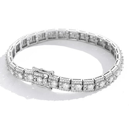 GRA Certified Full Moissanite Diamond Tennis Bracelet D Color For Woman Man 925 Silver Couple Chain Bangle Bracelets Gift
